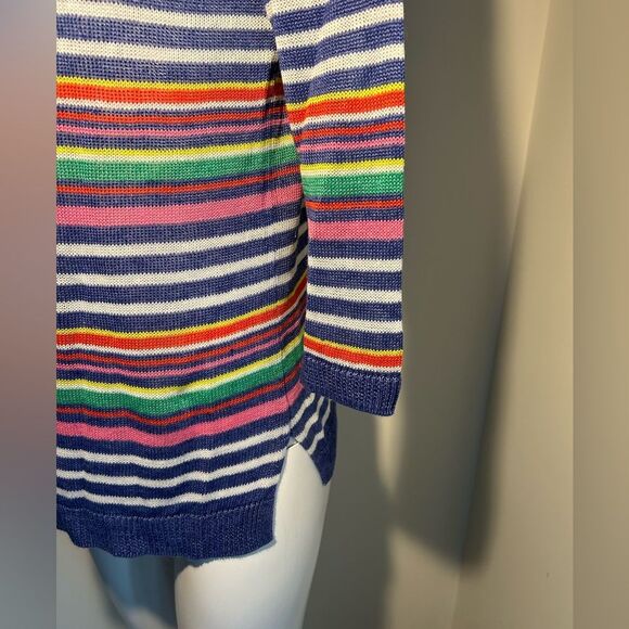 Talbots womens Petunia Striped Linen Sweater Size S - Picture 4 of 8